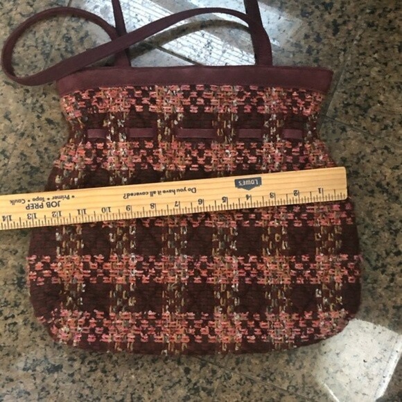Vera Bradley Tweed and Suede Cinch Tote Purse - Picture 4 of 8